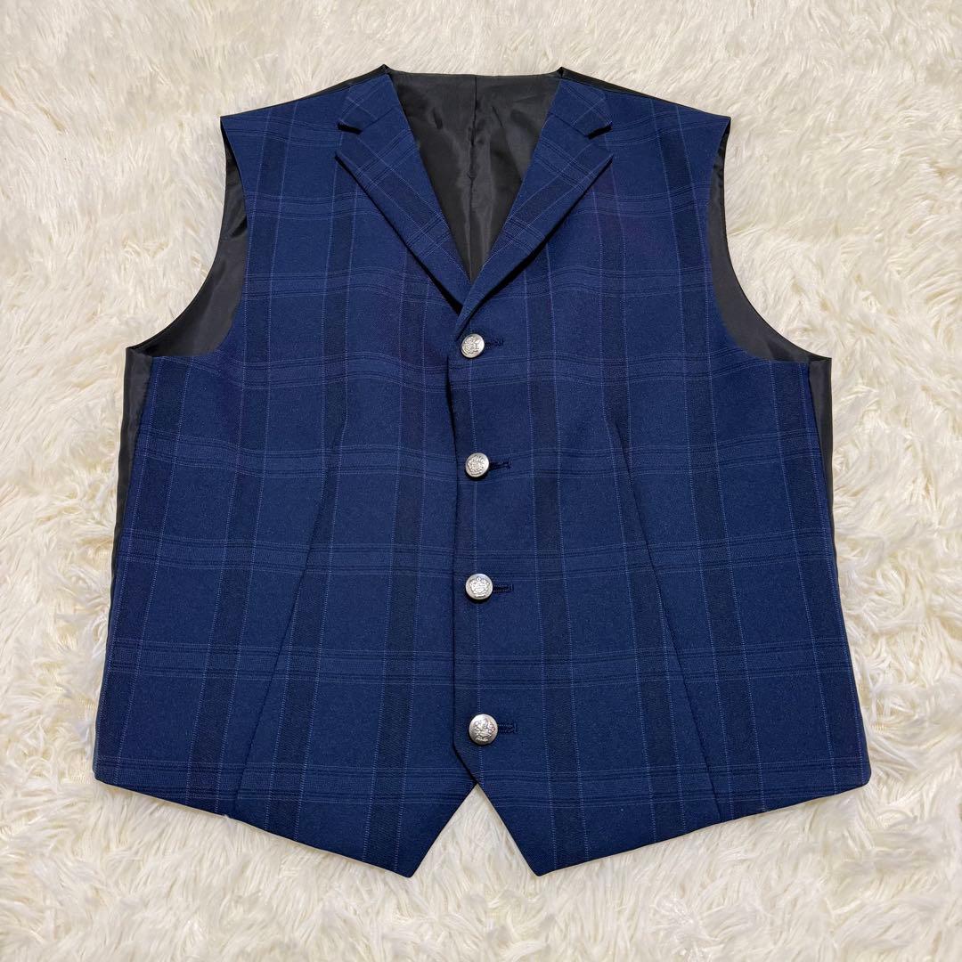 美品✨ワンダーファクトリー　男子フォーマルスーツ　6点セット　ネイビー　チェック