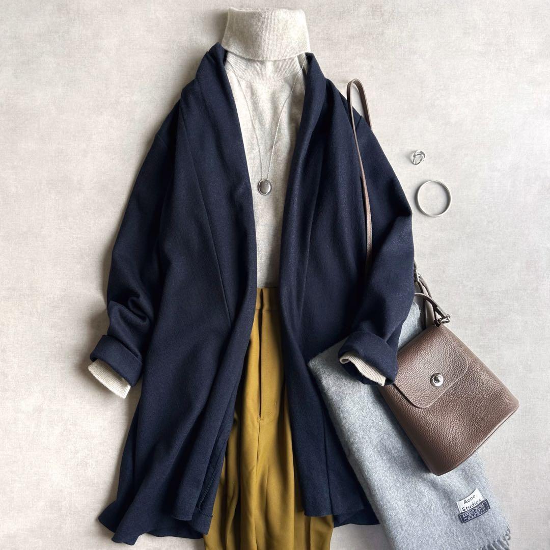 美品▲PallasPalace パラスパレス//ウールガウンコート グレー