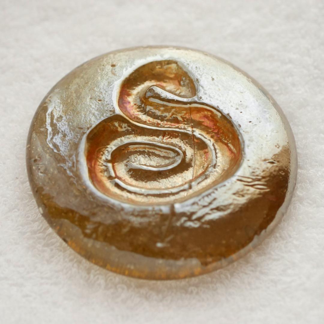 石けり 蛇 2枚セット ラスター 気泡 大正 昭和 レトロ 石蹴り /SN