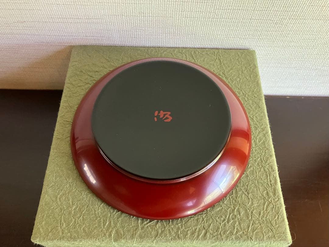 輪島塗　銘々皿　椿皿　菓子皿　５枚　古代朱　市中佑佳 氏　日展特選作家