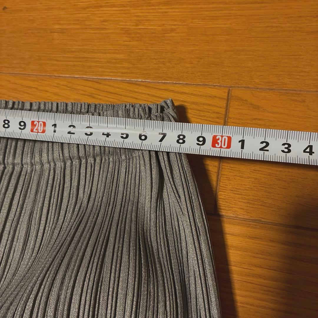 プリーツプリーズパンツ　グレー　S