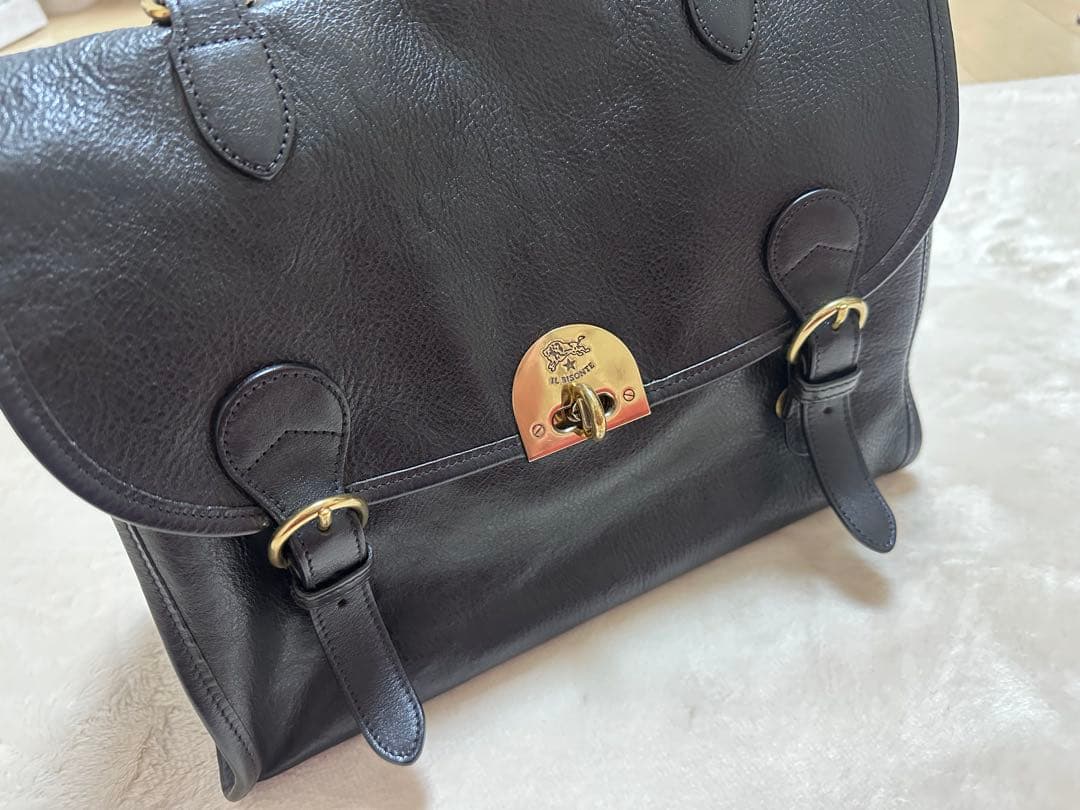 【美品】IL PISCONTE 黒 レザー ハンドバッグ(本革)