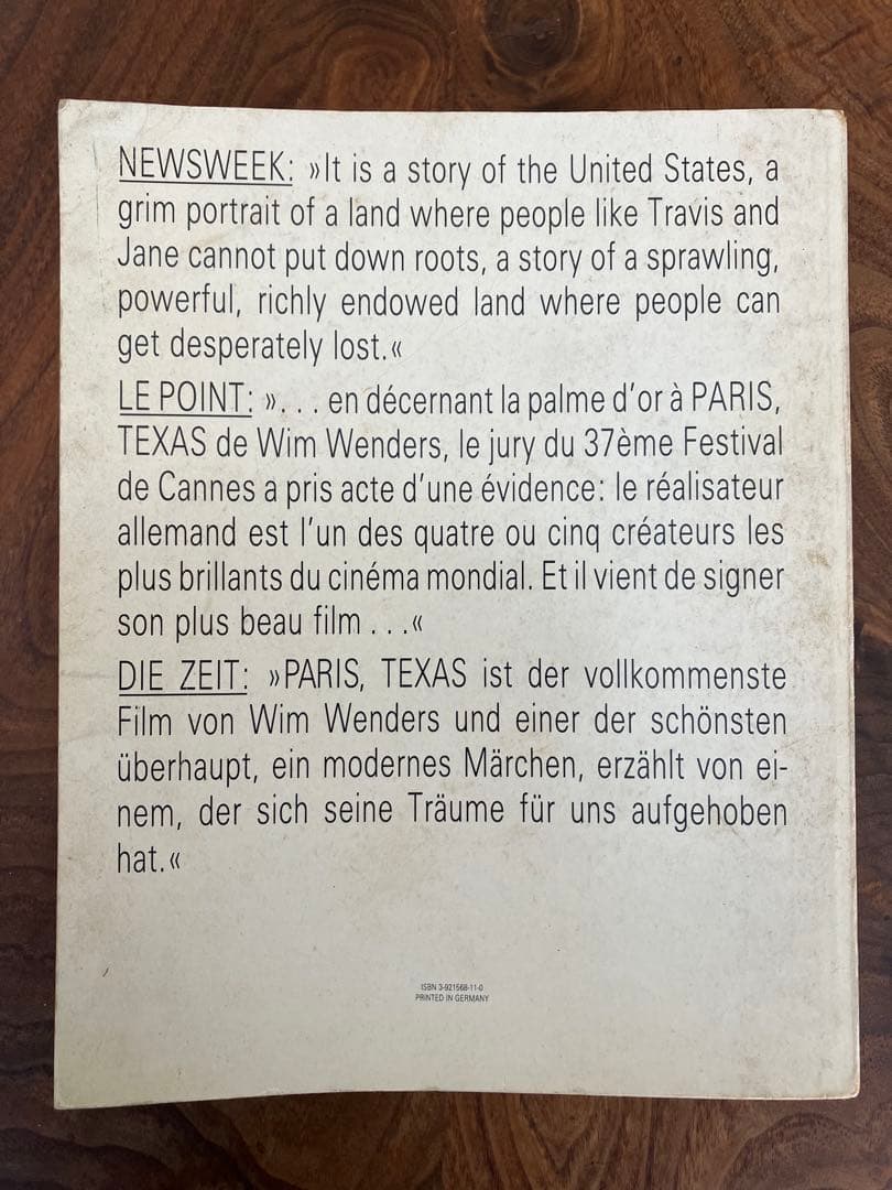 PARIS,TEXAS 写真集 Wim Wenders Ry Cooder