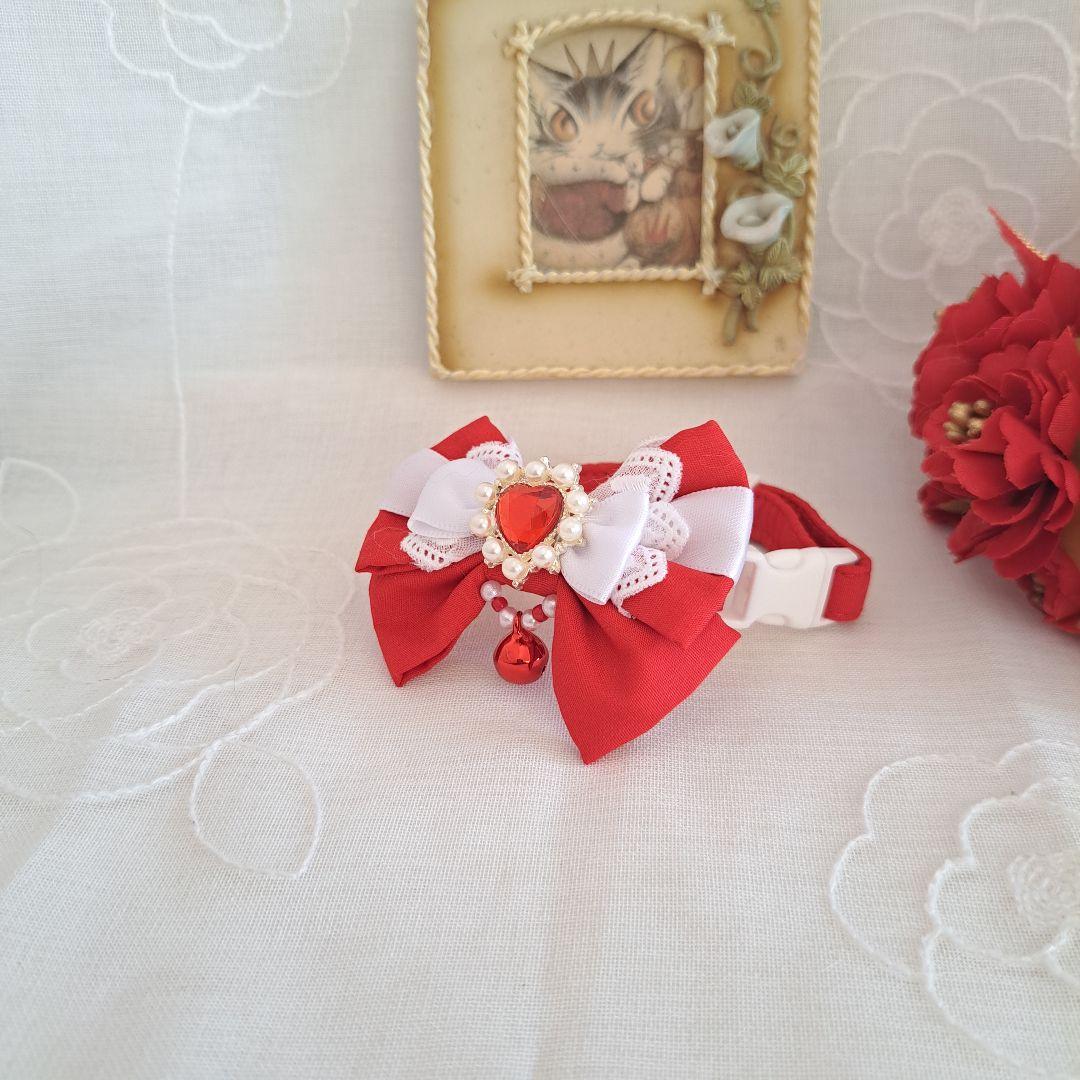 プッチ、幅広シュシュバレンタインハート柄(パープル)わんちゃん猫ちゃん用