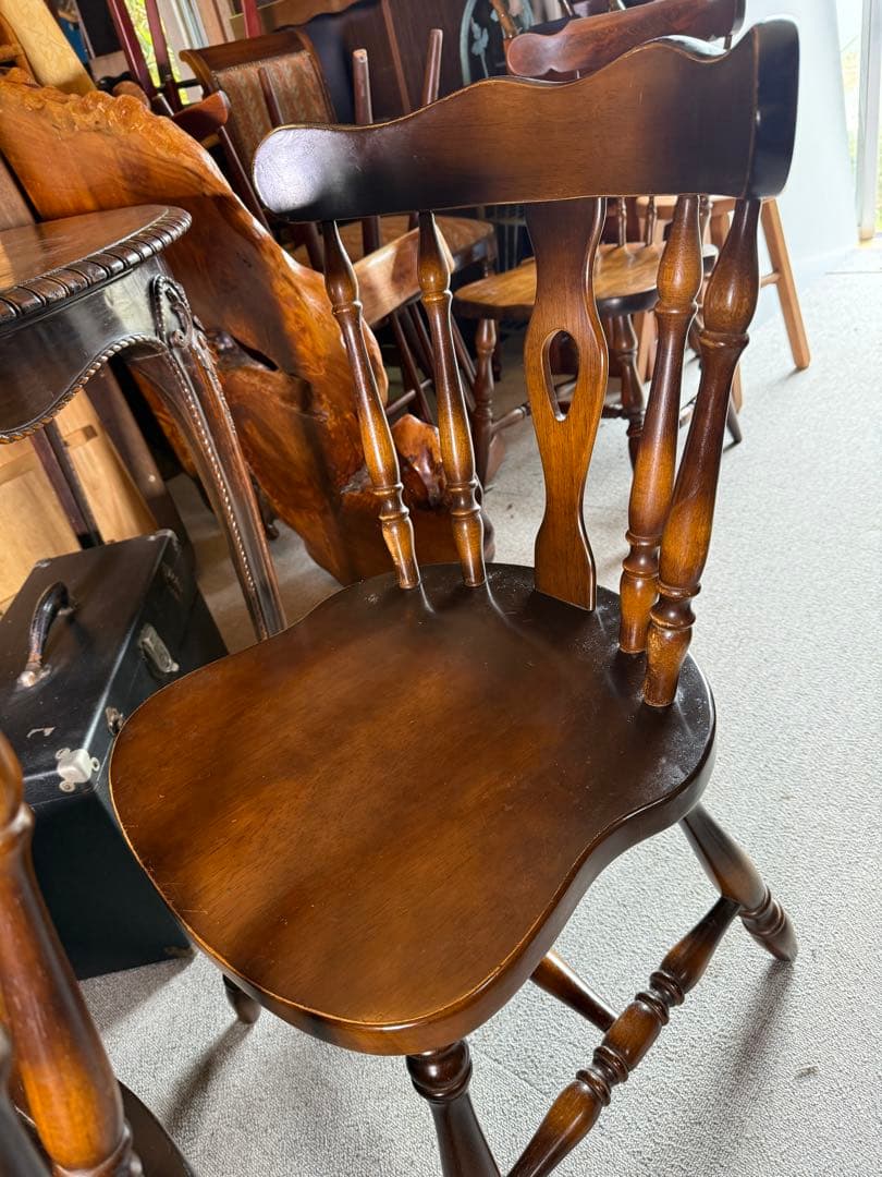 飛騨産業 キツツキ ウィンザーチェア 2脚セット 国産椅子 昭和レトロ