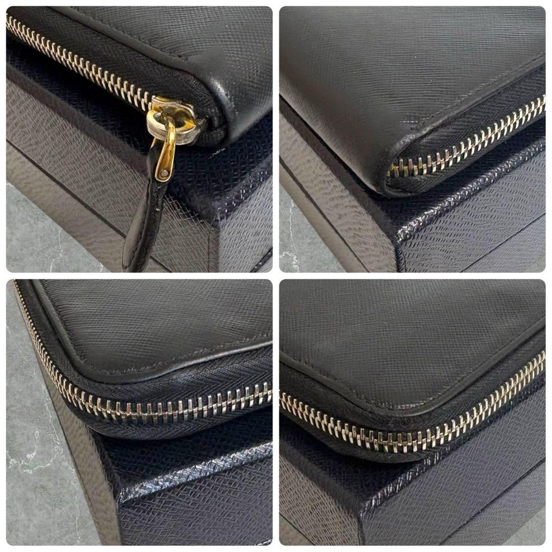 美品✨ プラダ PRADA 長財布 ファスナー サフィアーノ ブラック