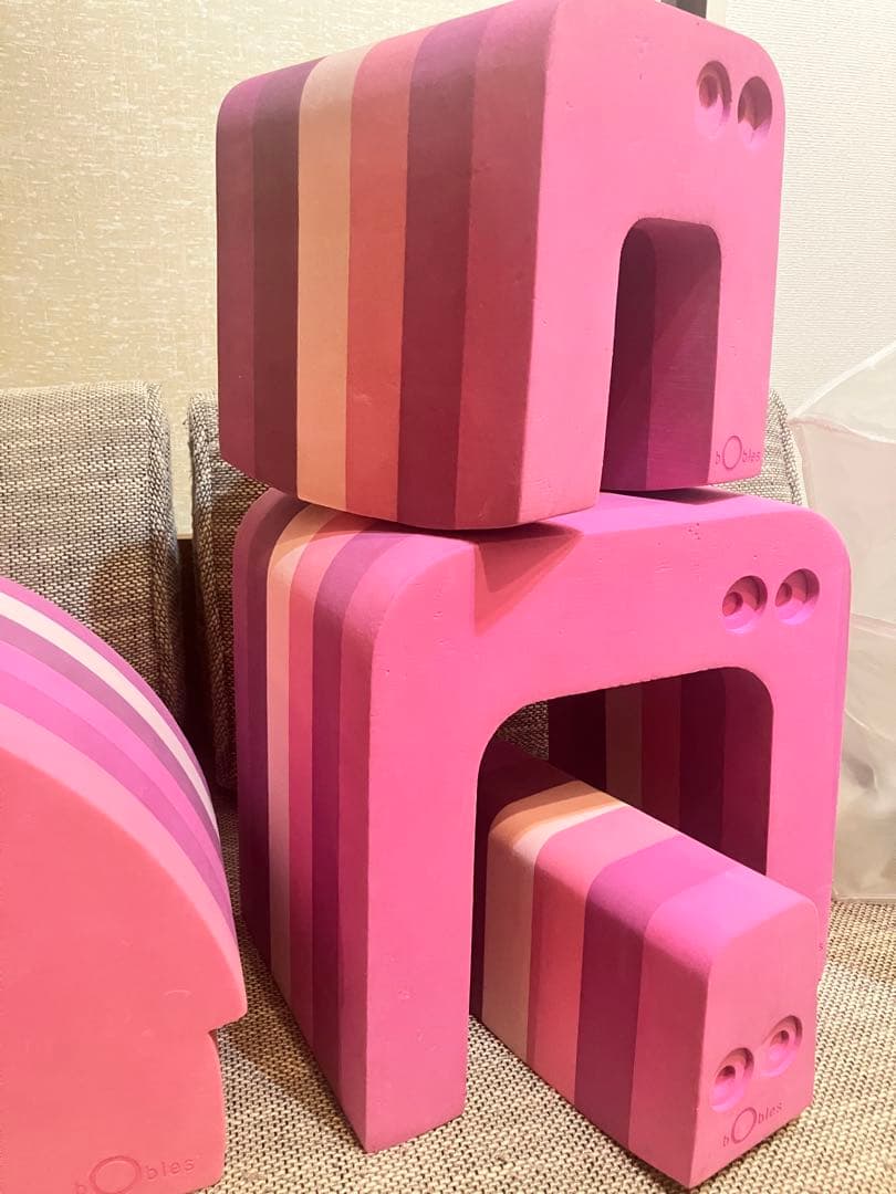 ボーネルンド bobles ボブルス ぞう アリクイ 2点セット ピンク×紫