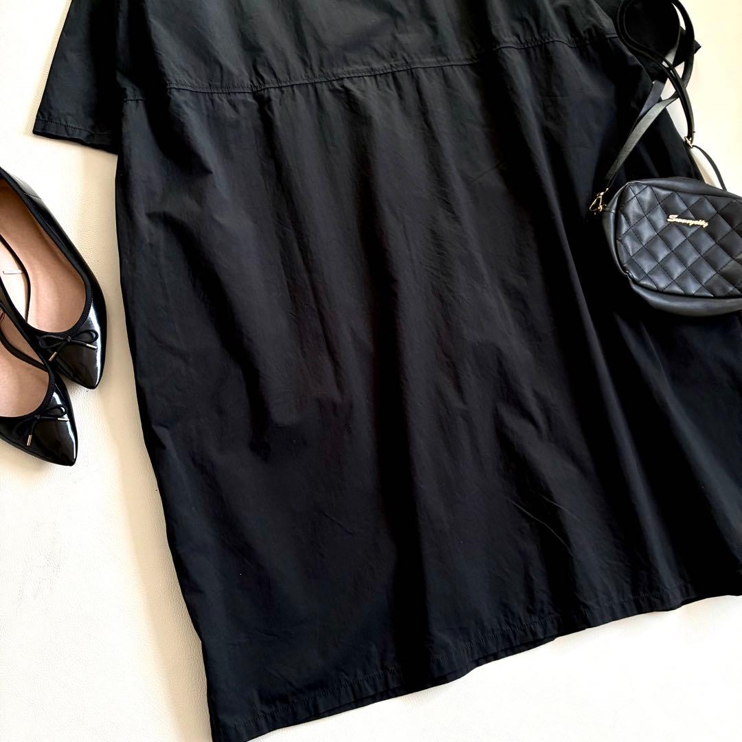 ◆美品◆1.4万◆ICHI◆大きいサイズ感◆ゆったり長袖マキシワンピース◆黒◆F