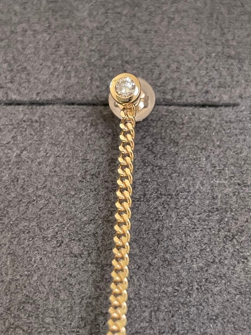 MOIXX K10ゴールド ダイヤチェーンスタイル ピアス(片耳用)