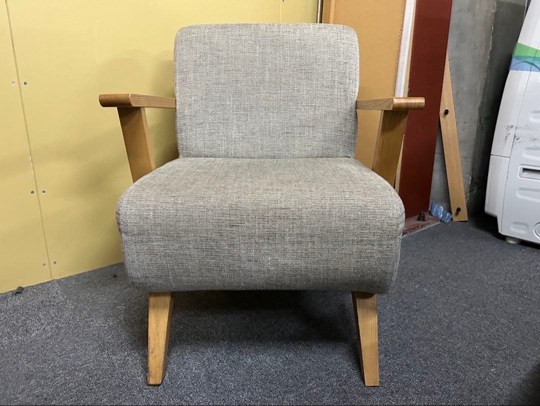 東谷 AZUMAYA モティ 北欧ソファ 1人掛け グレー　ファブリックチェア