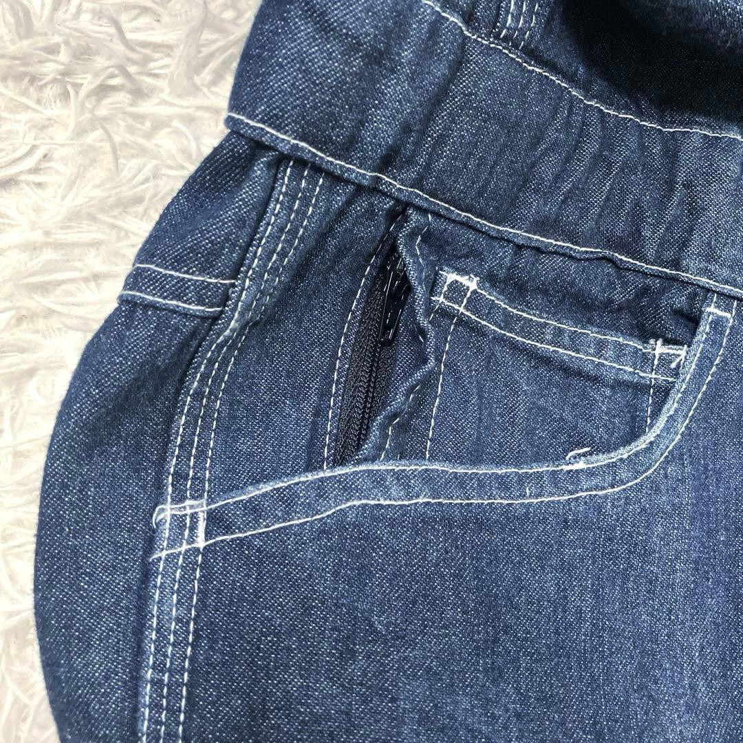 Snap-on　stp　ツナギ　デニム　機能的　ベルトループ　ダブルジップ　M