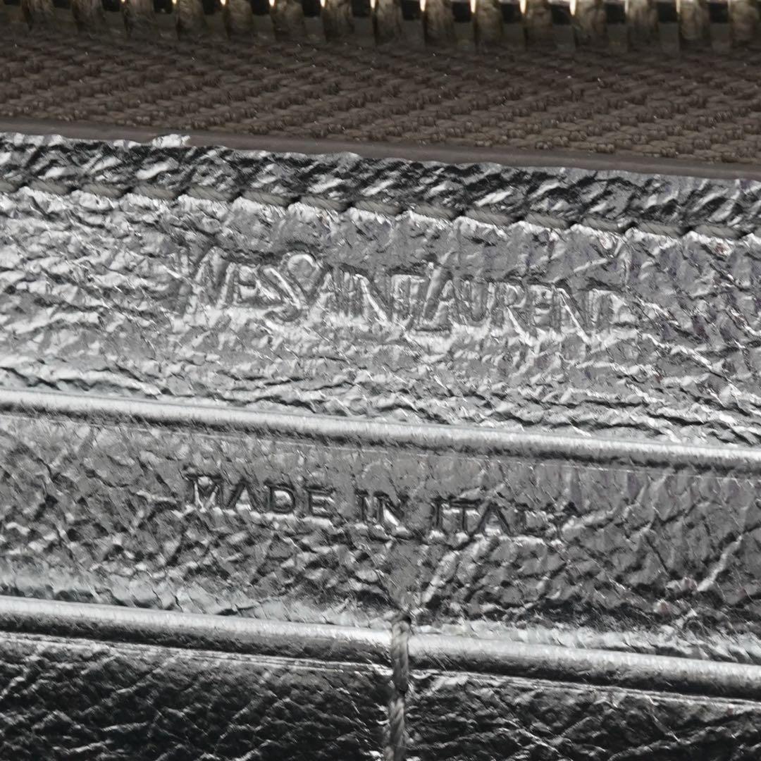 ✨新品未使用✨　イヴサンローラン　長財布　YSLロゴ　エンボス　バイカラー　箱付