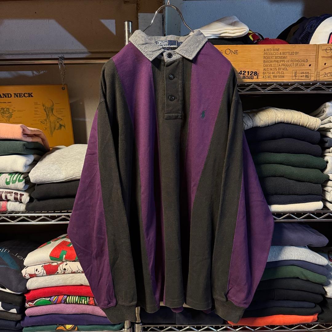 90s POLO by Ralph Lauren ラガーシャツ 太縦ストライプ