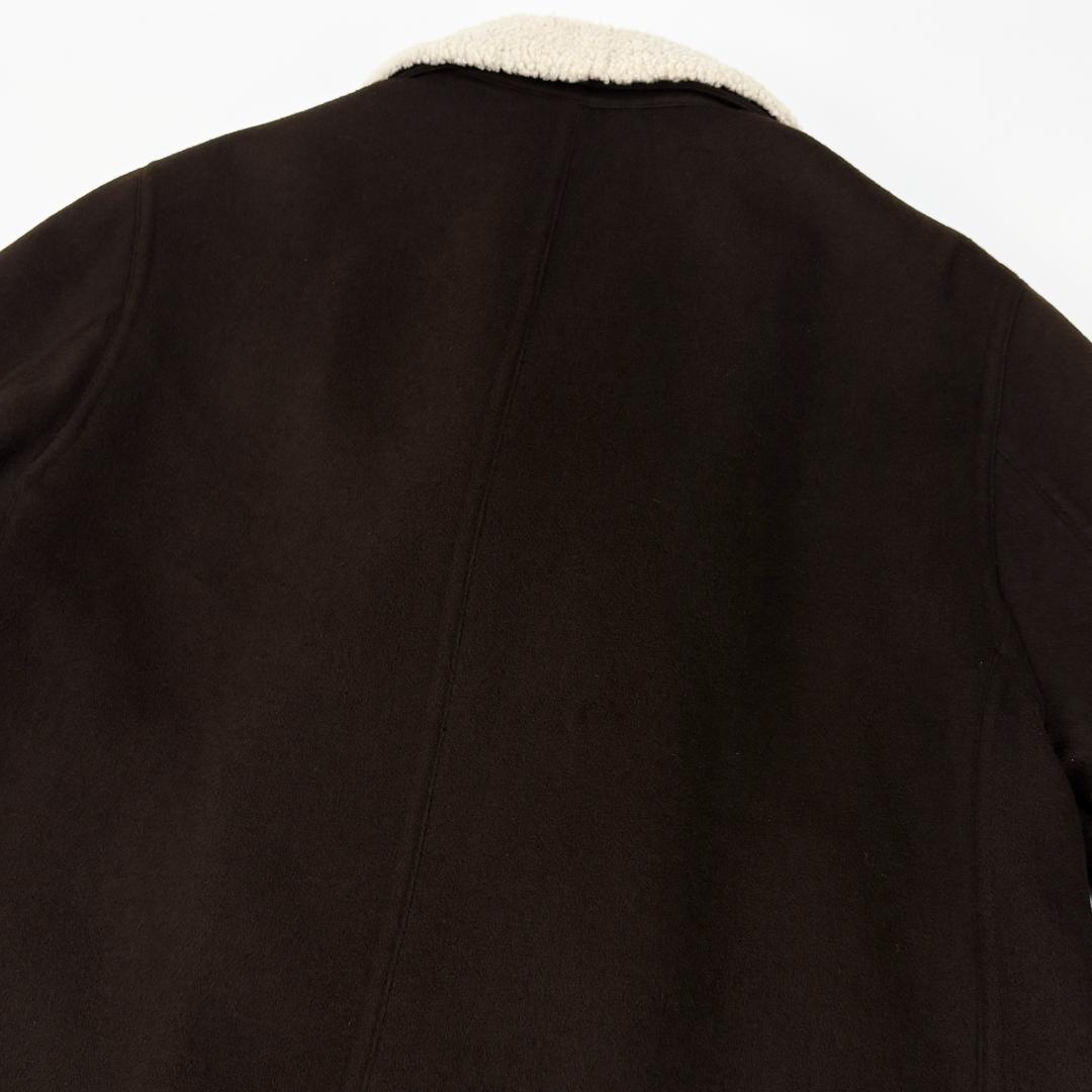 極美品 HERMES エルメス フランス製 カシミヤ×ムートン Pコート 52