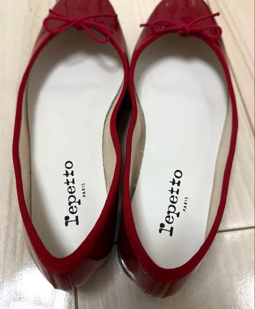 Repetto レペット　エナメル赤 フラットシューズ　バレエシューズ　38