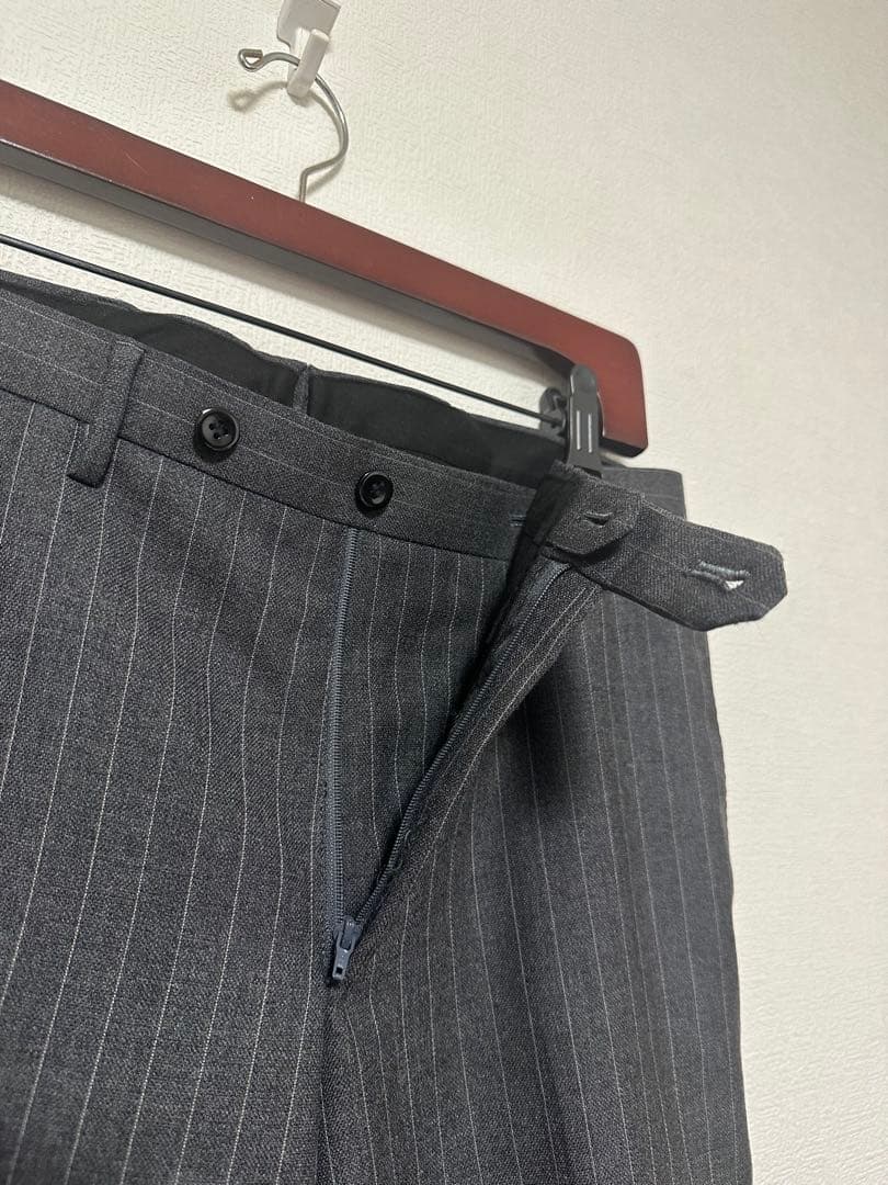 【美品】RING JACKET スーツ 日本製 グレーストライプ 44