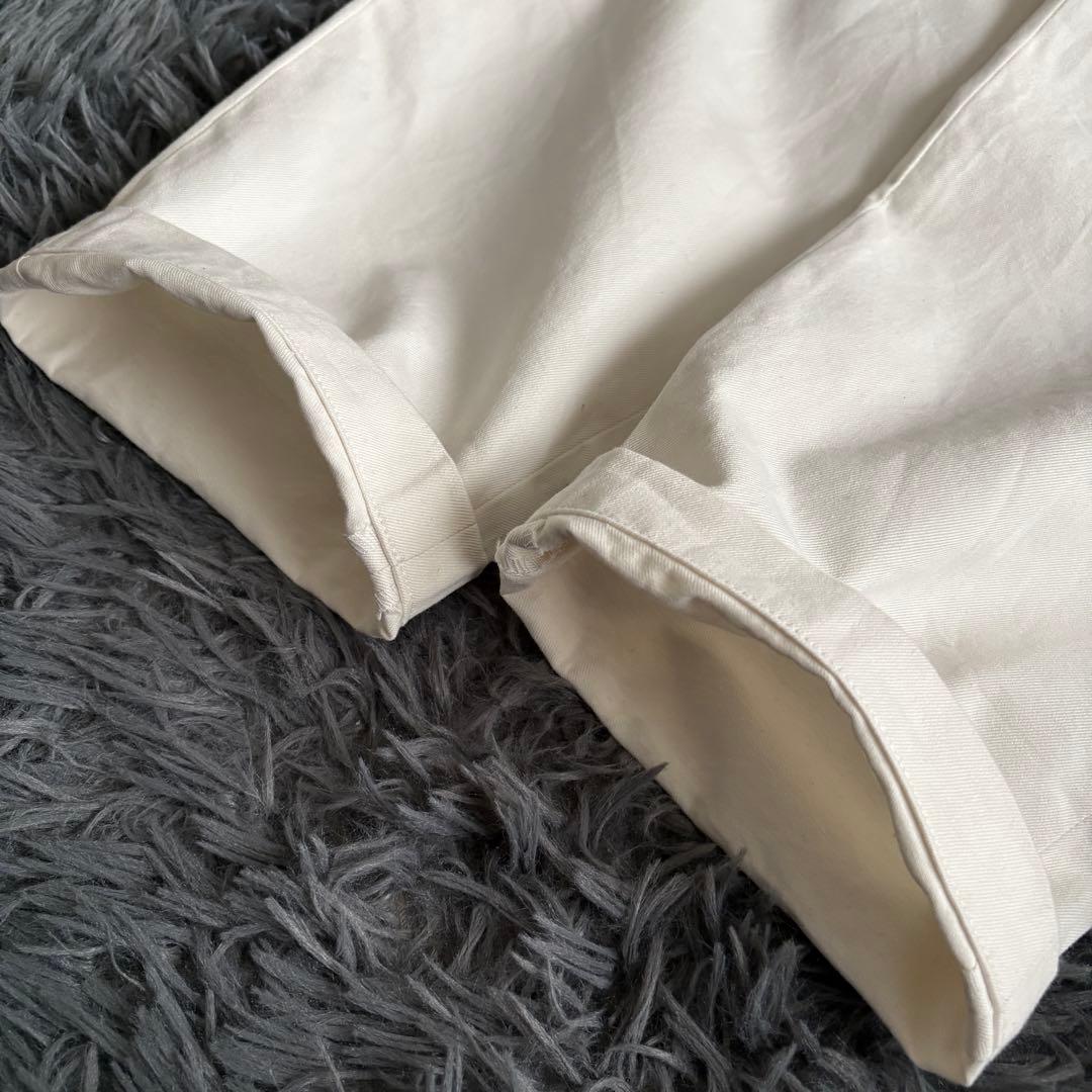 YAECA チノクロス ワイドテーパードパンツ 白29 上質コットン 日本製