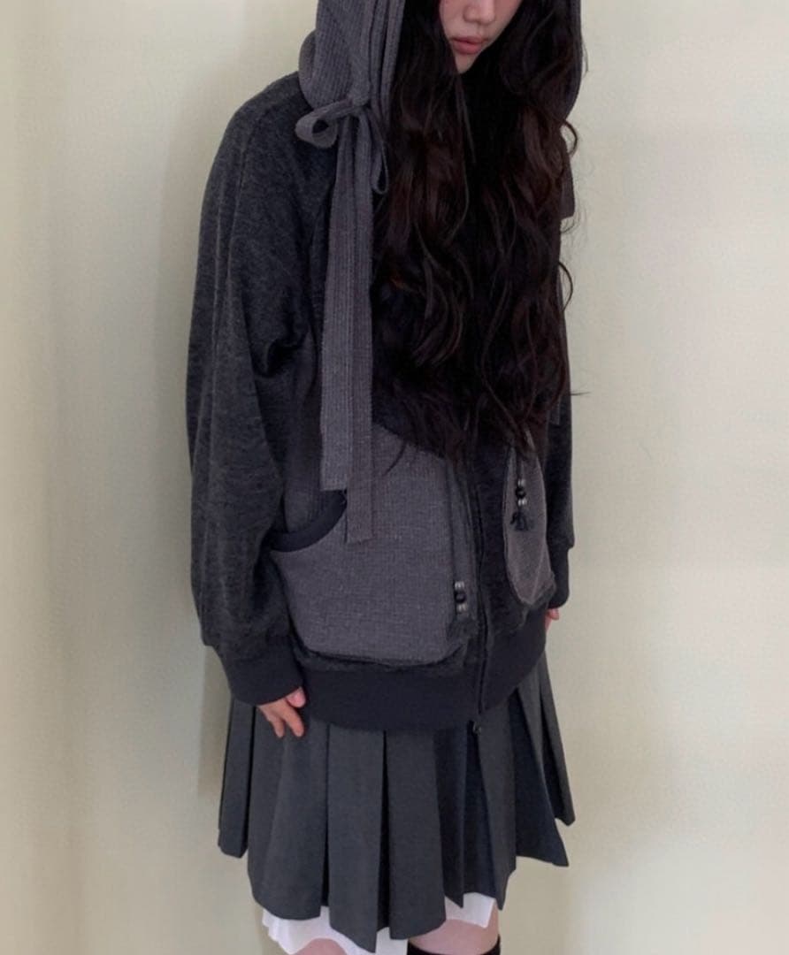 Coyseio フード付き パーカー　グレー