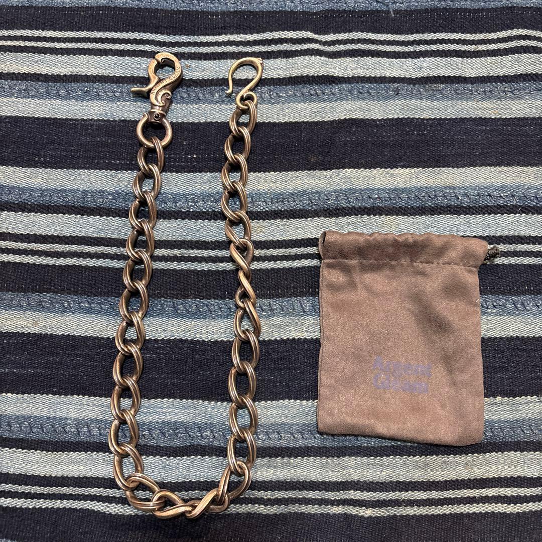 アージェントグリーム　ウォレットチェーン 約65cm収納袋付き