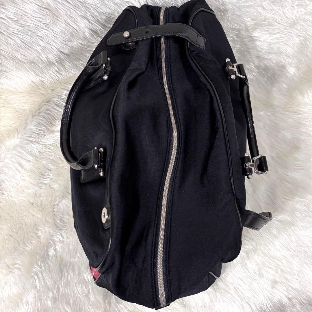 バレンシアガ ボストンバッグ 大容量 ジップ シルバー金具 フラップ 黒