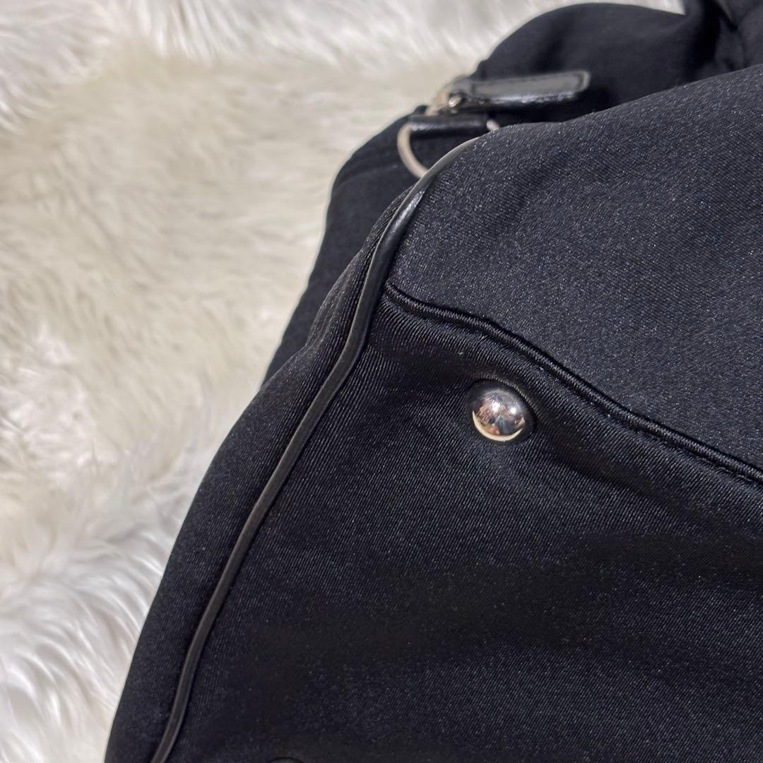 バレンシアガ ボストンバッグ 大容量 ジップ シルバー金具 フラップ 黒