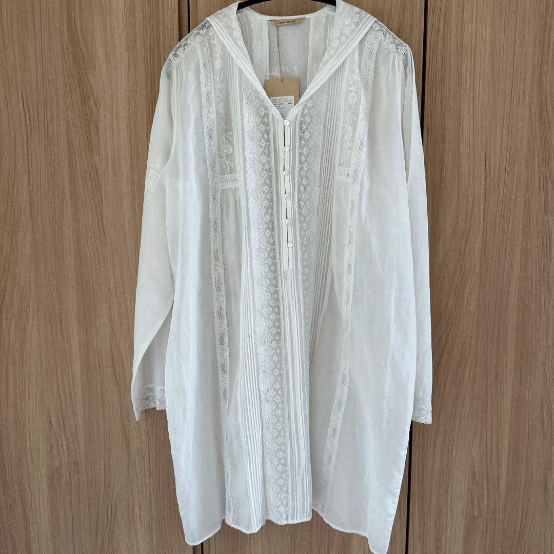 カレンソロジー　コットンレーヨンレースチュニック　セーラー