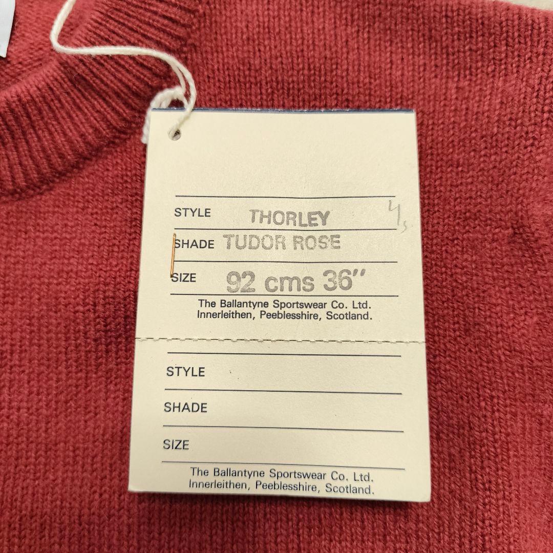 タグ付 バランタイン カーディガン カシミヤ100% 金ボタン テューダーローズ