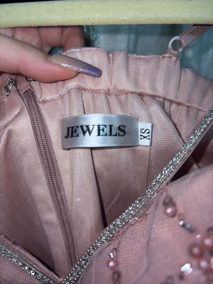 シアースリーブビジュースマーメイドミニドレス jewels キャバ