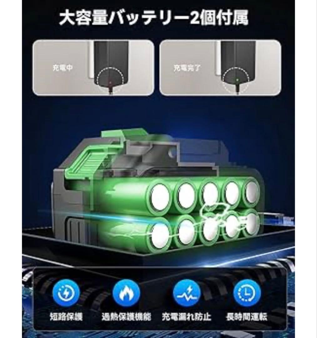 高圧洗浄機 コードレス 充電式12000mAhバッテリー2個付噴射距離5-10M