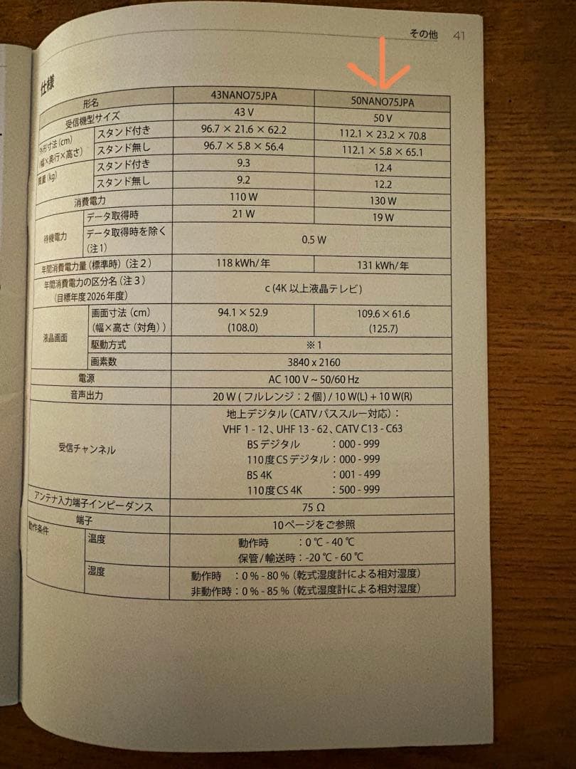 LG LED TV 本体 (50V・液晶)リモコン・電源コード・取扱説明書付き