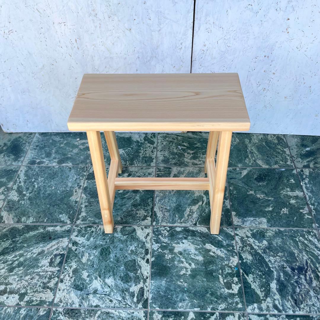 kaou　国産ひのき　丸椅子　木製スツール　ベンチ　2脚