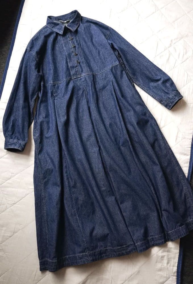美品　soulberry　デニムワンピース　インディゴ　ソウルベリー　ゆったり