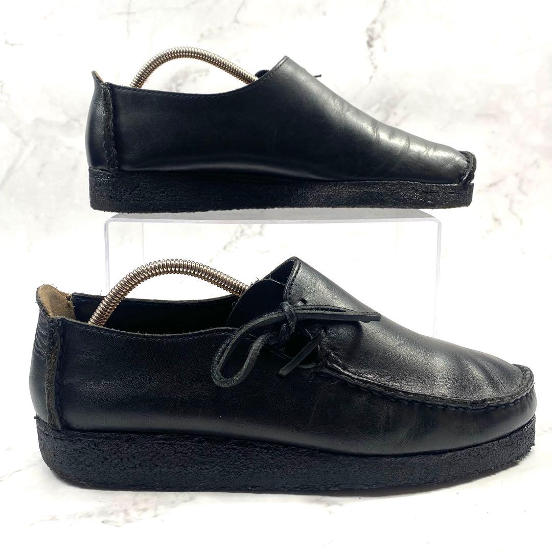 【美品】Clarks LUGGER BLK SMOOTH LEATHER 7.5