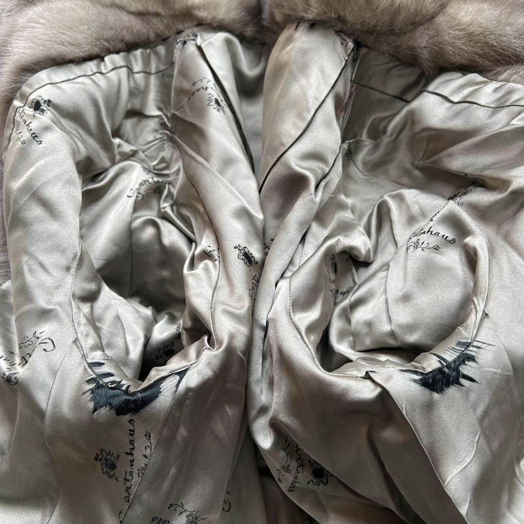 総丈70cm サファイアミンク リアルファーコート 本毛皮 毛並み◎ 色味◎