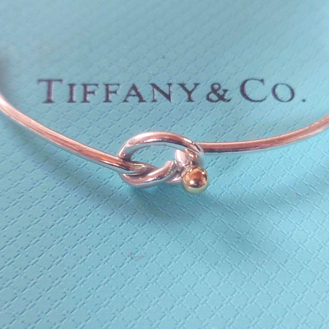 未使用に近い ティファニー バングル フック&アイ コンビ K18YG 17号