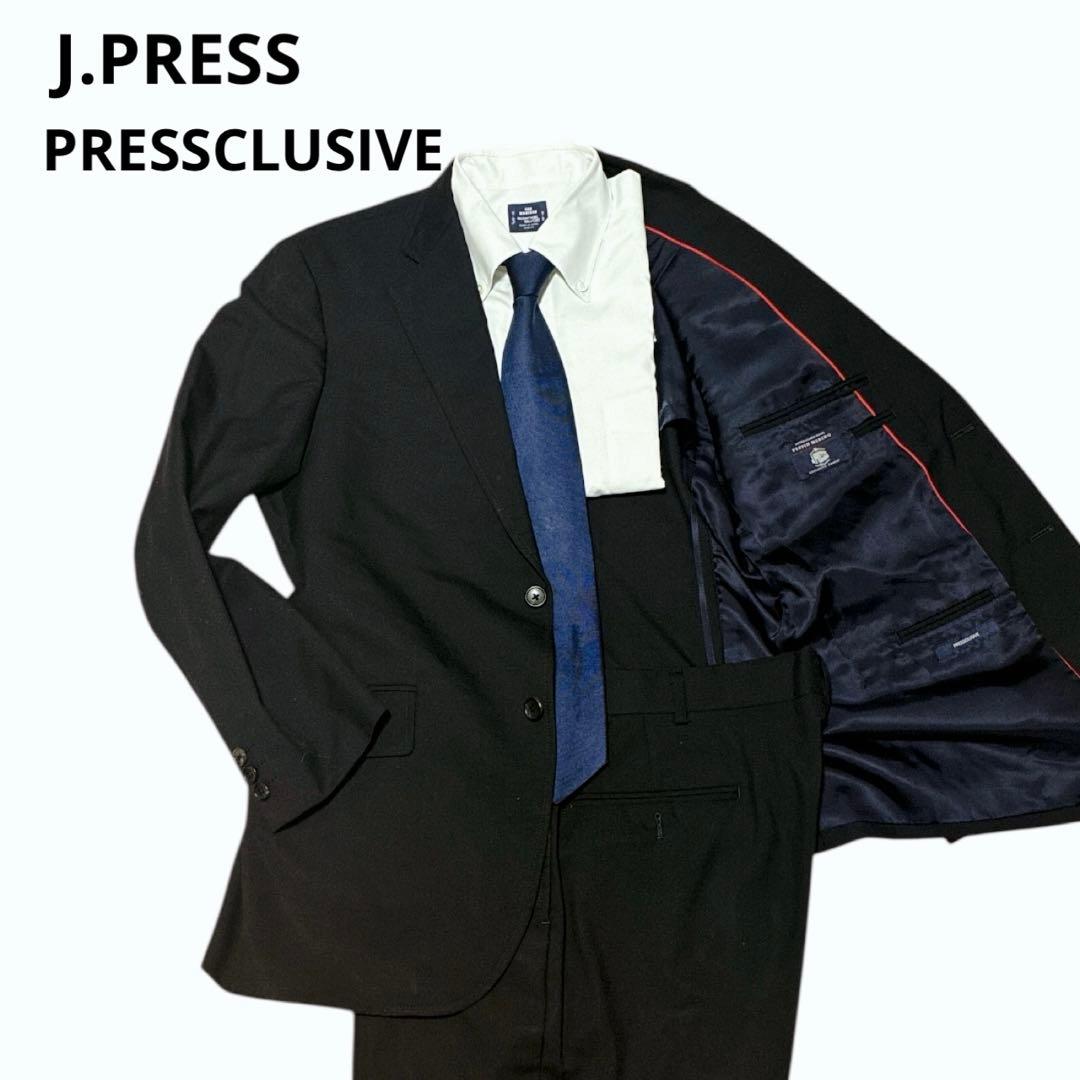 美品 ジェイプレス PRESSCLUSIVE ペピンメリノウール スーツ AB6