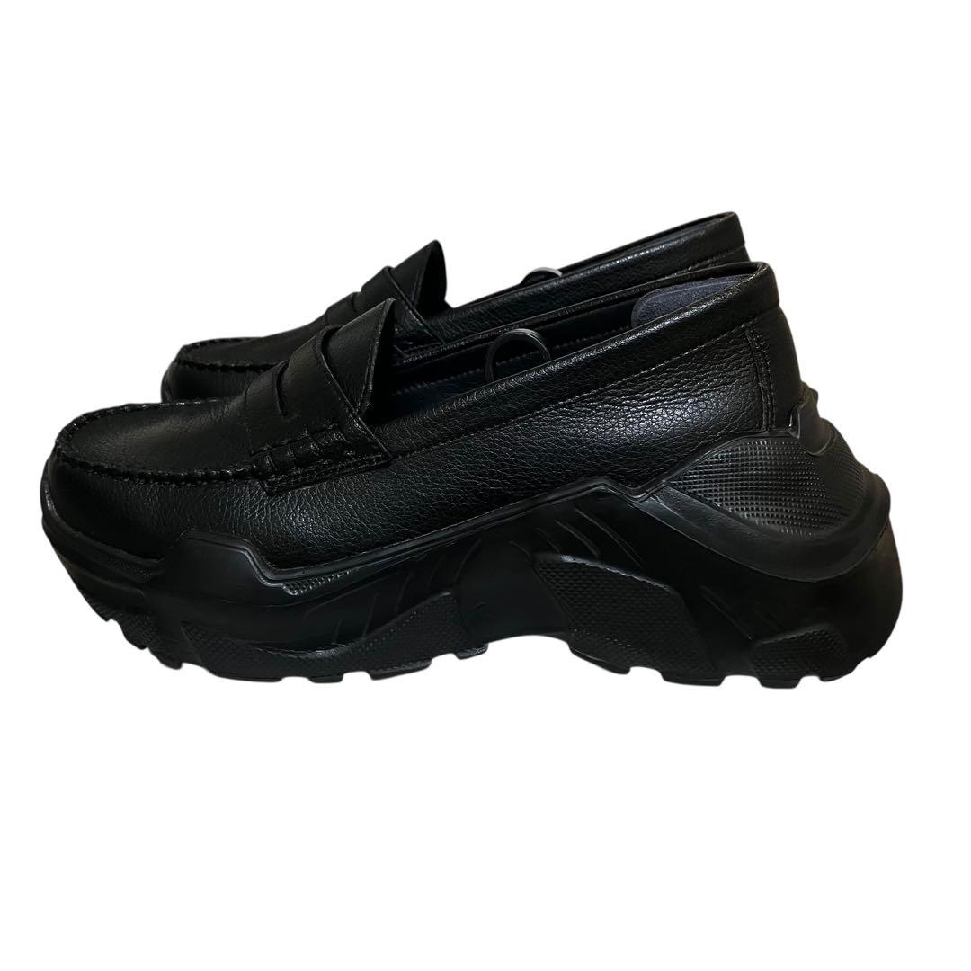 アキコアオキ Gravity 厚底 ローファー レザー 黒 23cm Y2K