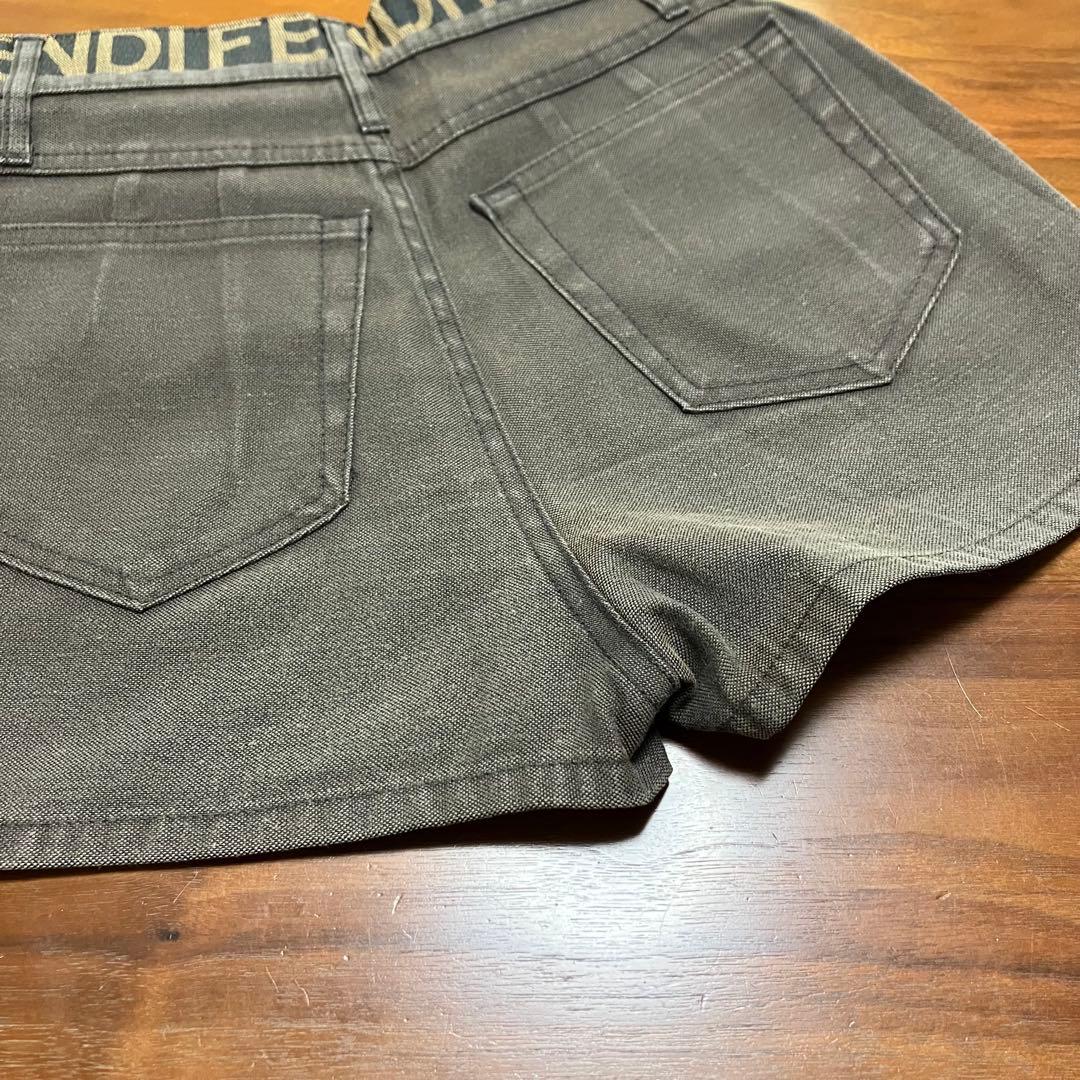 ★美品★フェンディ　ショートパンツ　36 金ボタン　ロゴ デニム　ズッカ