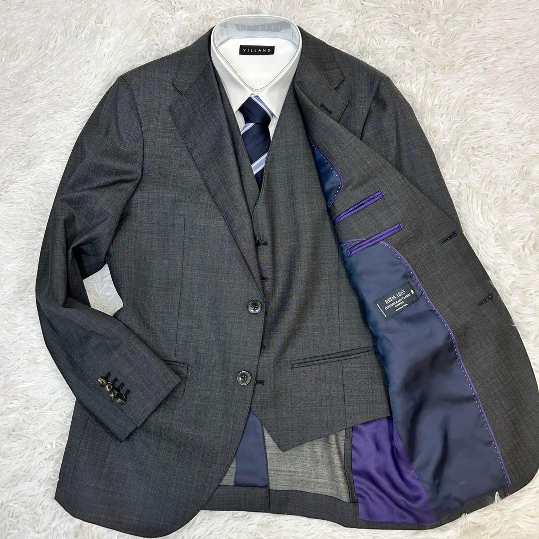 【美品】P.S.FA × REDA 3ピーススーツ グレー イタリア製