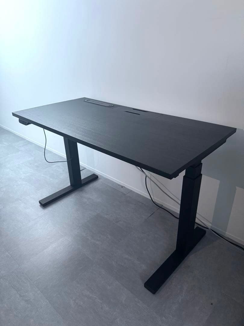【完成品/美品】IKEA ミッツォーン 昇降式デスク ブラック オフィスデスク