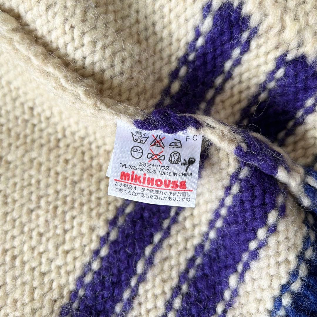 MIKI HOUSE JEANS ミキハウス カウチンニットジャケット L 怪獣