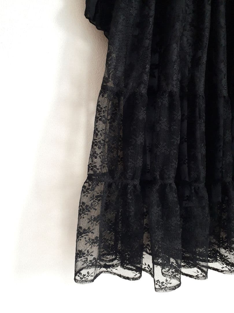 axes femme フリル 総レース ワンピース