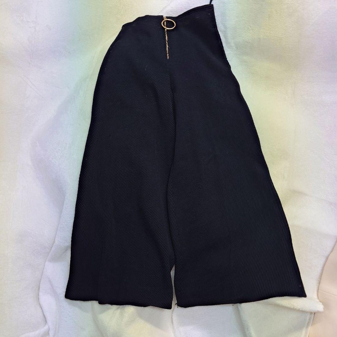 美品 セリーヌ CELINE ウール100% ワイドパンツ スカンツ 36 黒