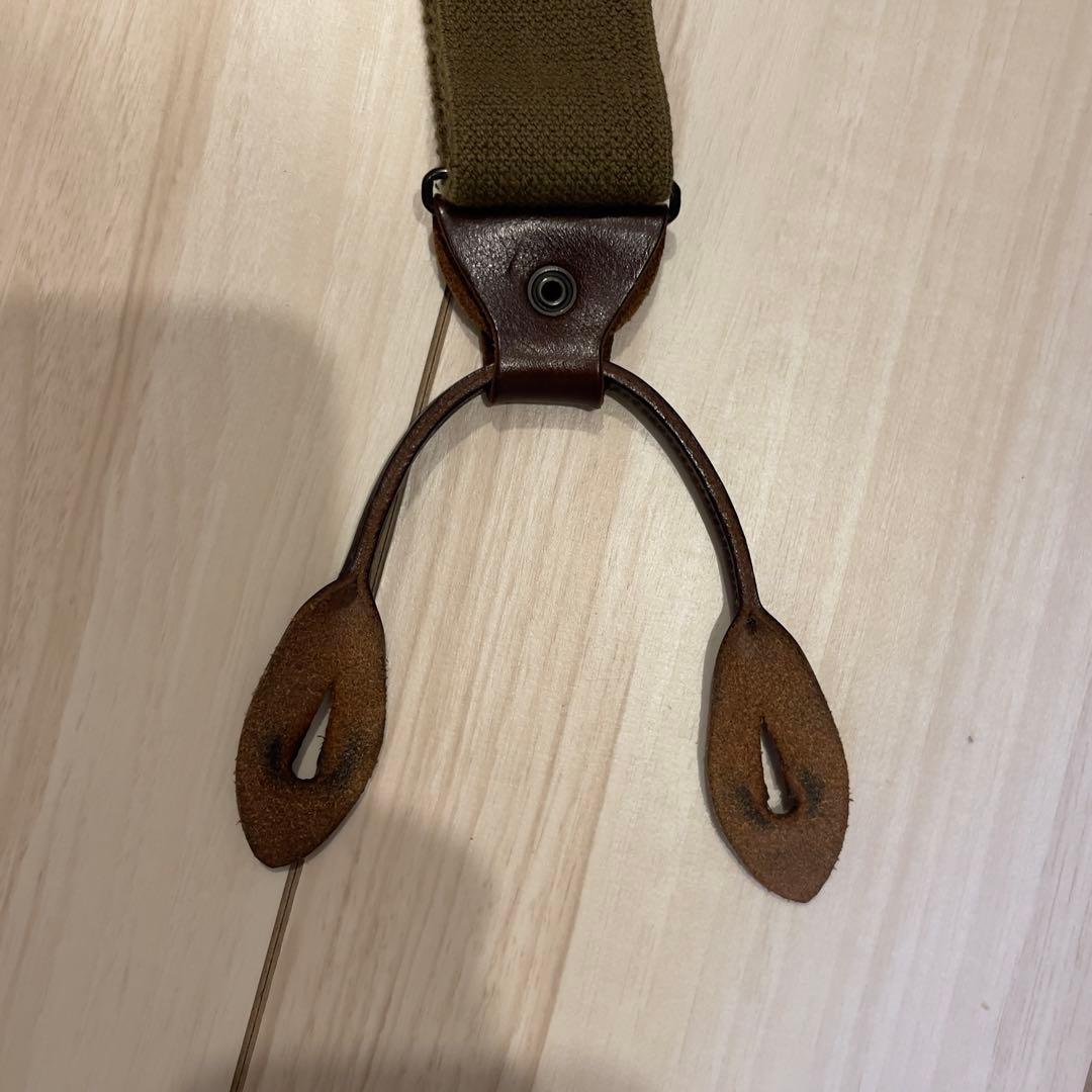 Nigel Cabournサスペンダー オリーブグリーン×ブラウン ゴム×レザー