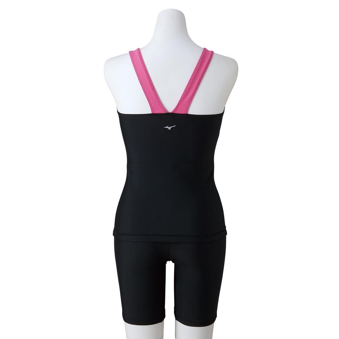新品☆Mizuno スポーツ用レディース水着 セパレーツトピンク/黒Sサイズ