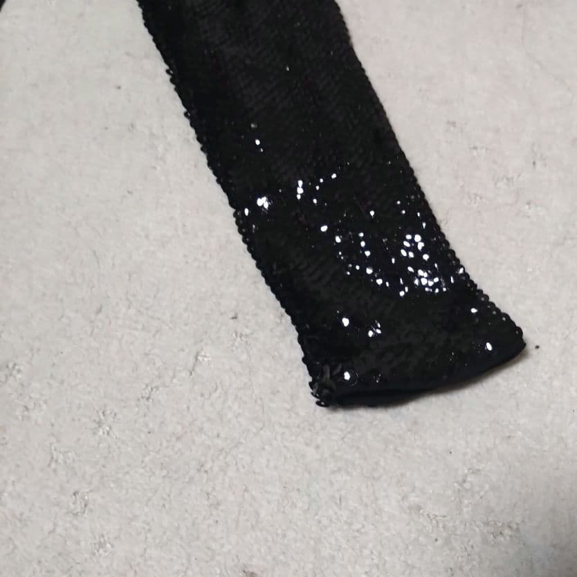 新品 未使用 ロングドレス パーティードレス マキシ丈 黒 スパンコール 結婚式