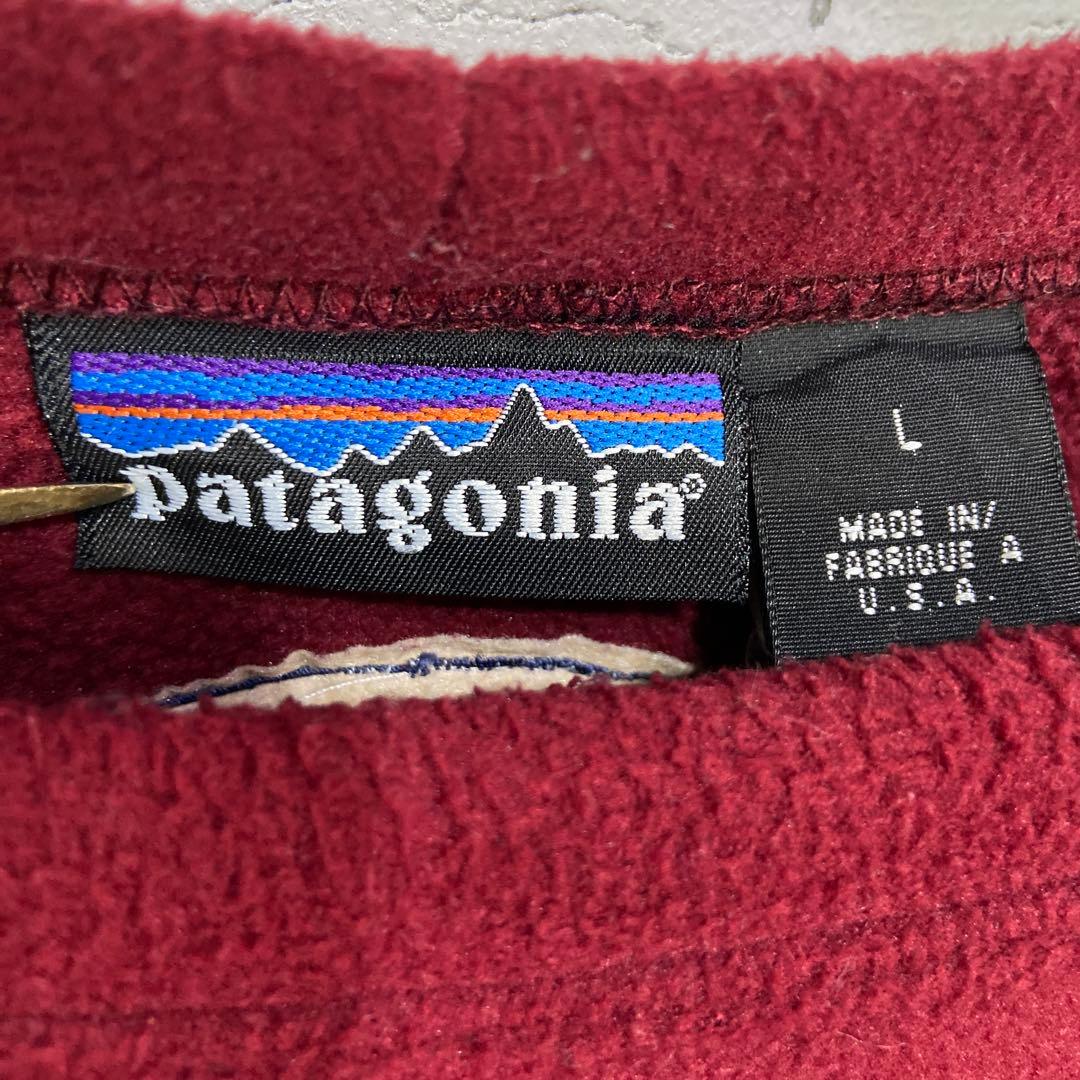 90s☆USA製☆patagonia☆シンチラクルーネックフリース☆オーバルロゴ