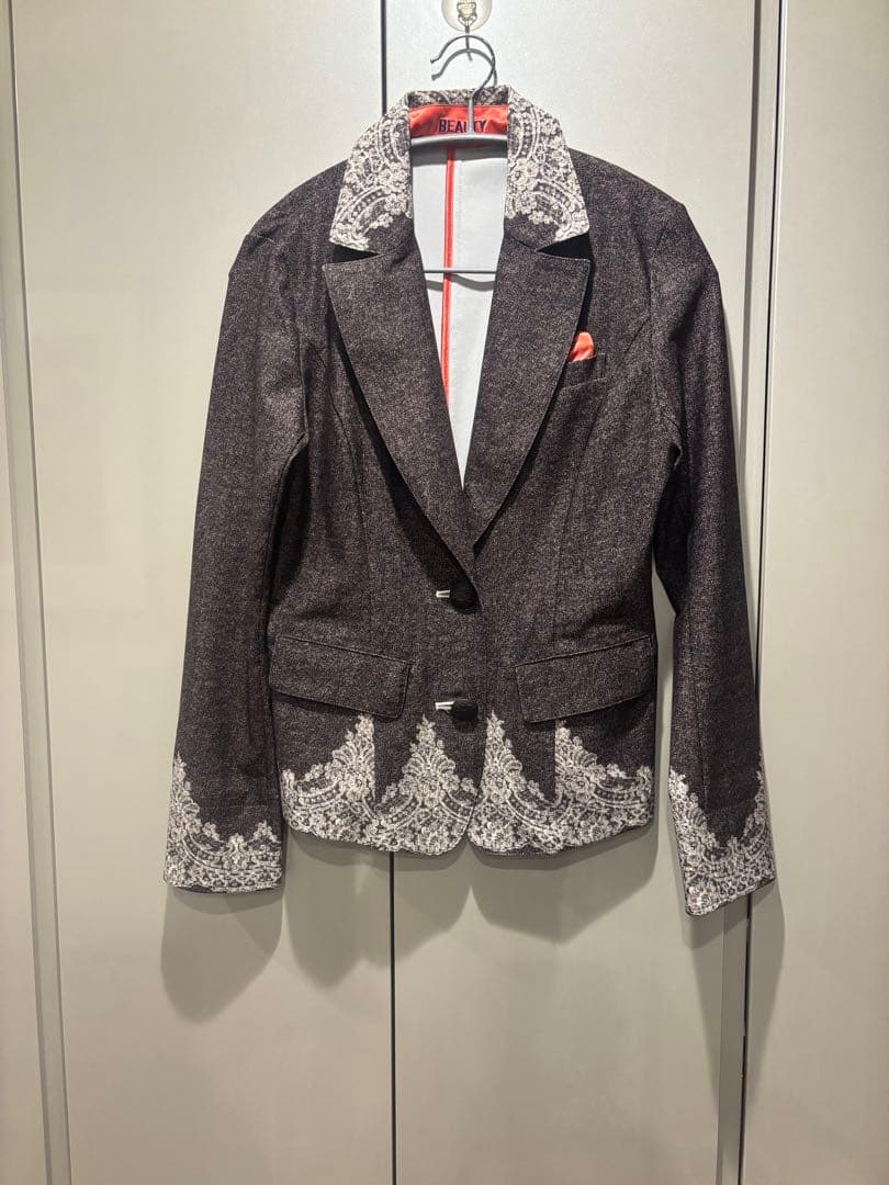 【美品】レジーナロマンティコ★レース柄スカートスーツセットアップ 38