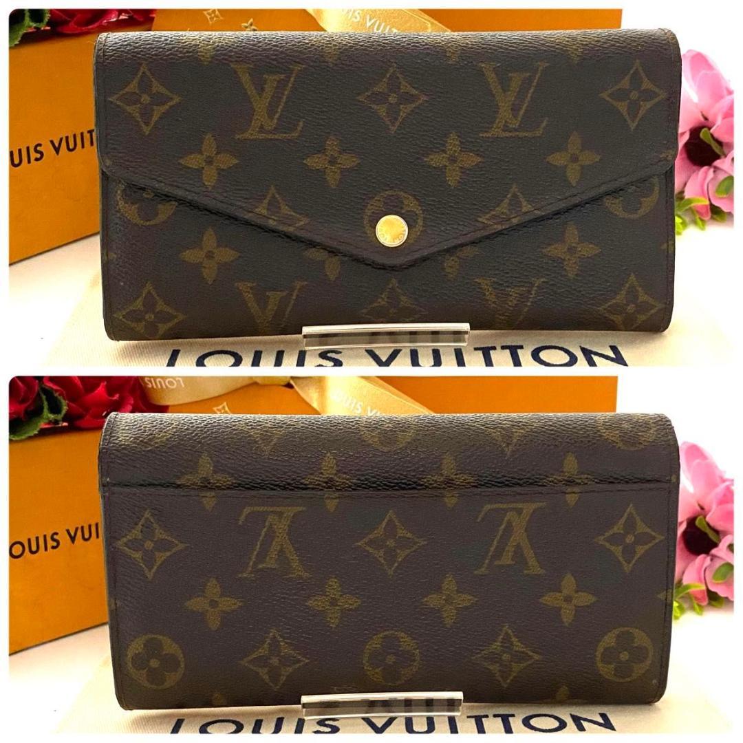 ルイ ヴィトン◎ポルトフォイユ サラ モノグラム 長財布 フラップ 新型 茶色