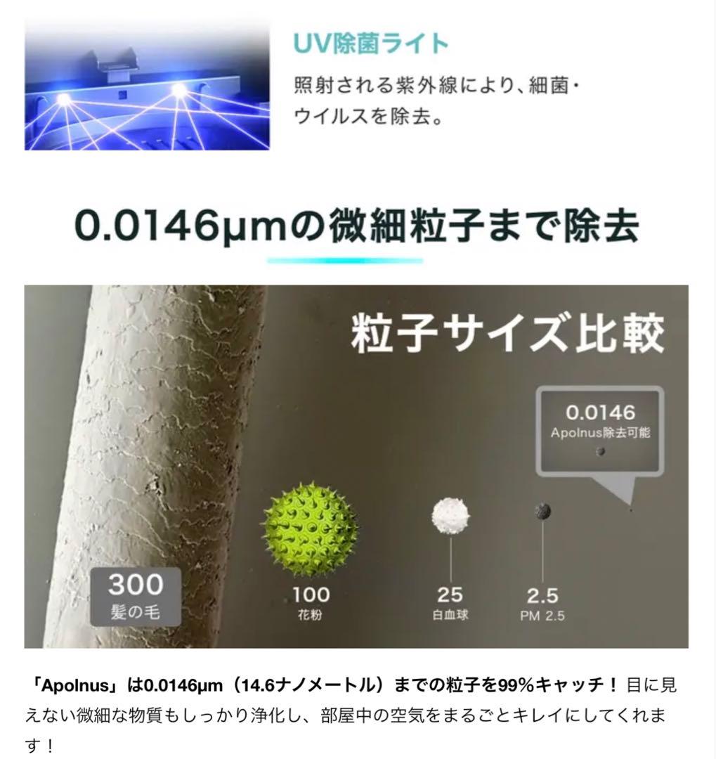 マクアケ　Apolinus 空気清浄機 5段階交換不要フィルター